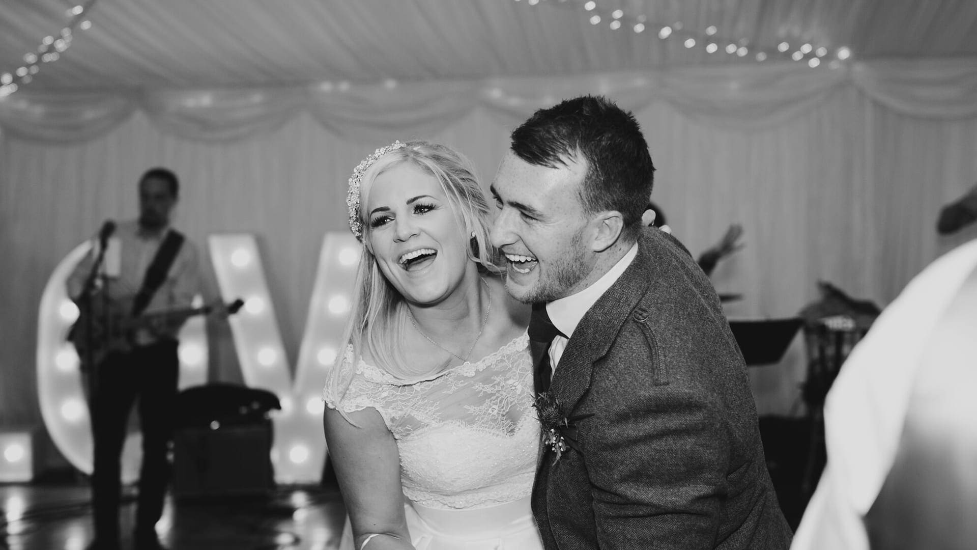wedding_marquee2 Bride and groom dance in the marquee at Barony Castle